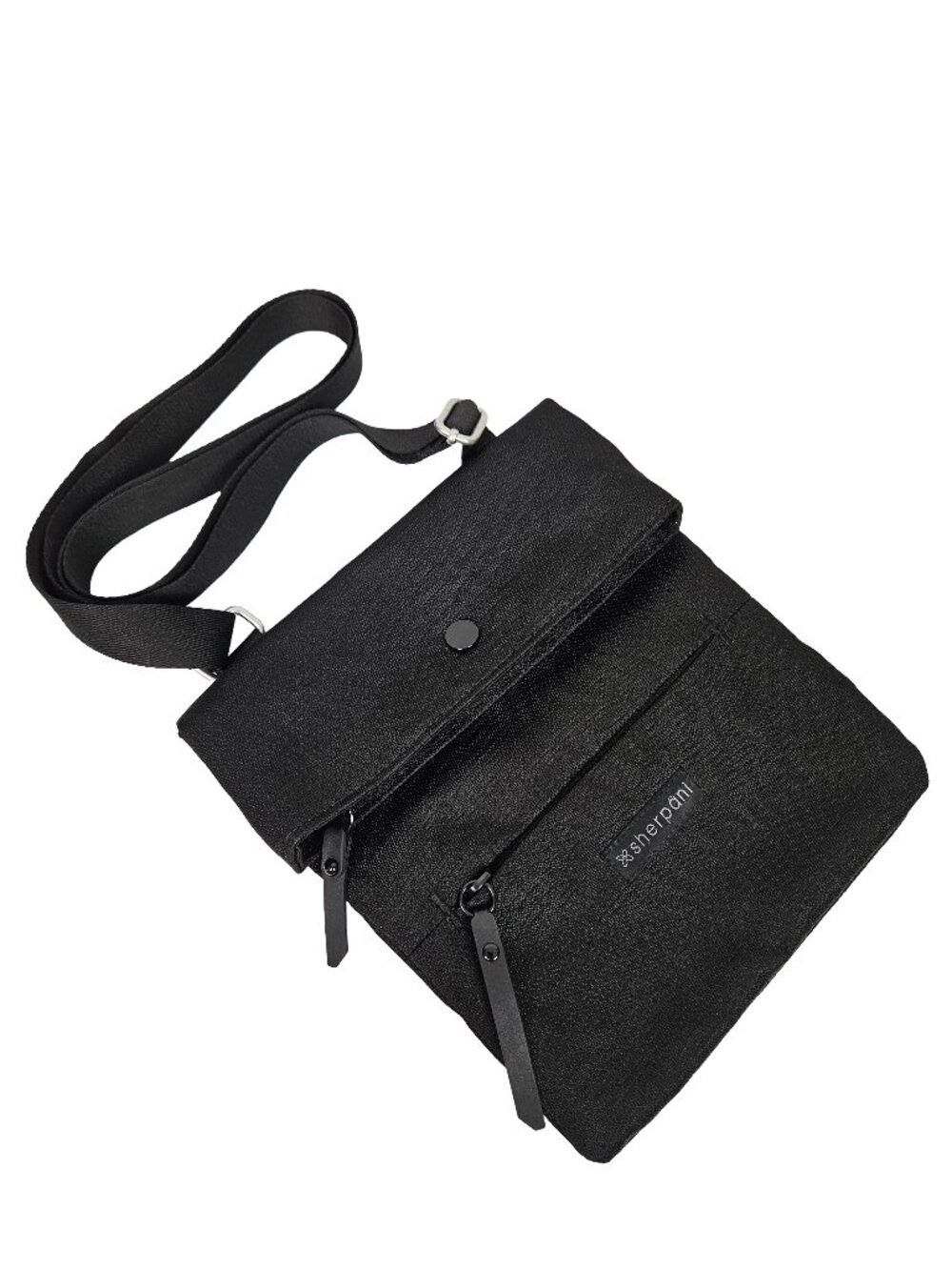 Sherpani Pica Black Flap Over Crossbody Bag